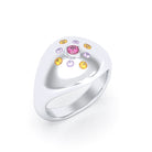 Bague "Cuore" en Argent 950 Massif et Constellation de Pierres Fines