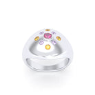 Bague "Cuore" en Argent 950 Massif et Constellation de Pierres Fines