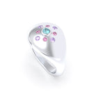 Bague "Cuore" en Argent 950 Massif et Constellation de Pierres Fines Topaze