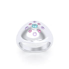 Bague "Cuore" en Argent 950 Massif et Constellation de Pierres Fines