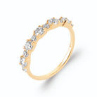 Bague demi-rivière zircons ronds alternés en plaqué or