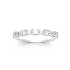 Bague demi-tour de zircons carrés alternés en argent 925, vue de face