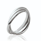 Bague deux anneaux croisés en argent 925 vu de profil