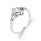 Bague diadème ajouré et zircon central en argent 925