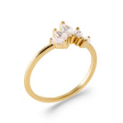 Bague diadème asymétrique de zircons navettes et ronds en plaqué or