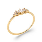 Bague diadème de petits zircons navettes et ronds en plaqué or