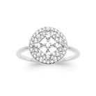 Bague disque ajouré mosaïque de zircons en argent 925