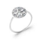 Bague disque ajouré mosaïque de zircons en argent 925