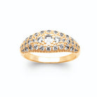 Bague dôme ciel étoilé pavé de zircons en plaqué or