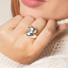 Bague dôme enroulé en argent 925 rhodié