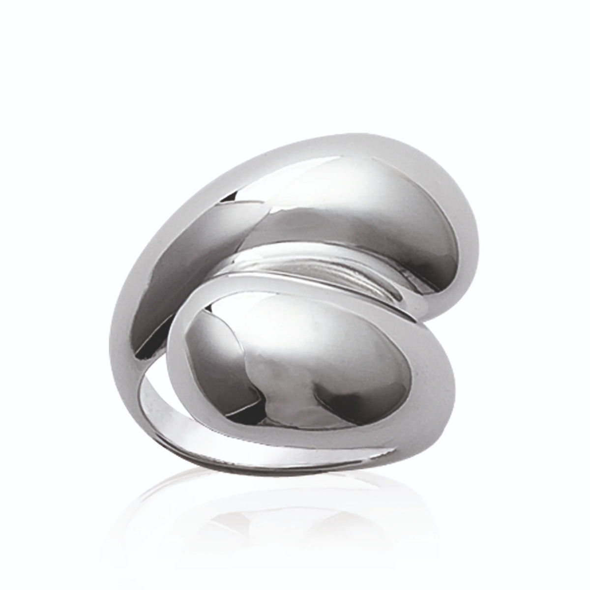 Bague dôme enroulé en argent 925 rhodié