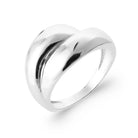 Bague dôme godronnée en argent 925 rhodié