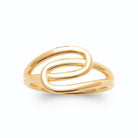 Bague double anneau boucles ovales entrelacées en plaqué or