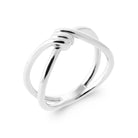 Bague double anneau croisé noué en argent 925 rhodié