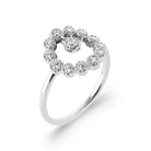 Bague double cœur ajouré de zircons en argent 925