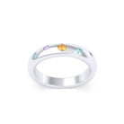 Bague Elisa – L'Éclat de l'Argent 950 et sa Constellation de Pierres Fines