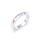 Bague Elisa – L'Alliance de l'Argent 950 et des Saphirs Précieux Améthyste