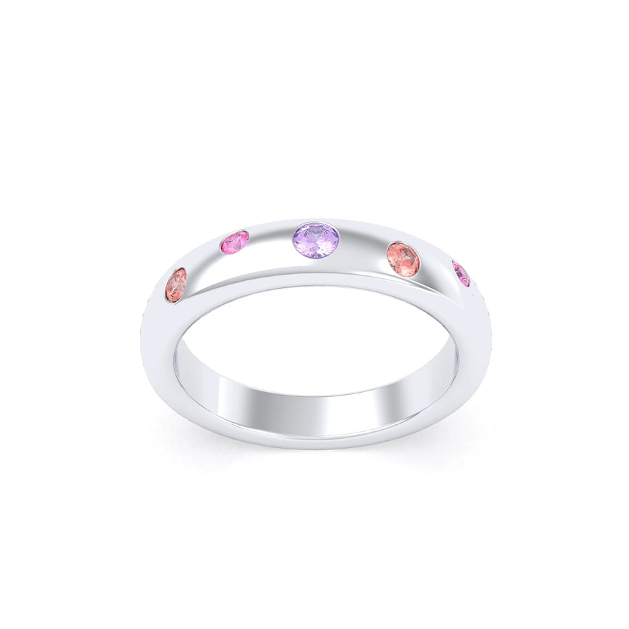 Bague de joaillerie en argent 950, vue de détail, fabriquée à l’atelier Bajoia de Sèvres