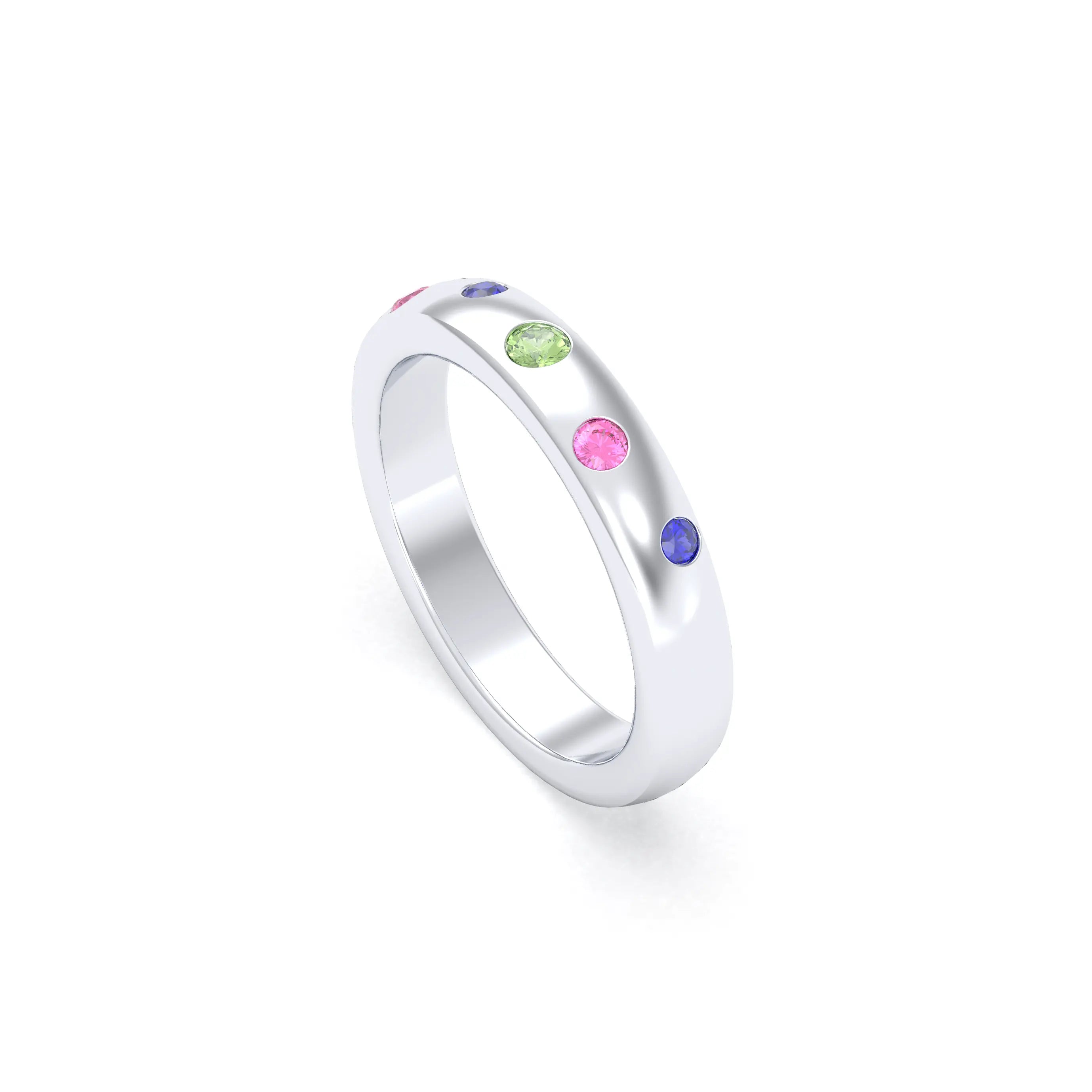 Bague Elisa – L'Alliance de l'Argent 950 et des Saphirs Précieux