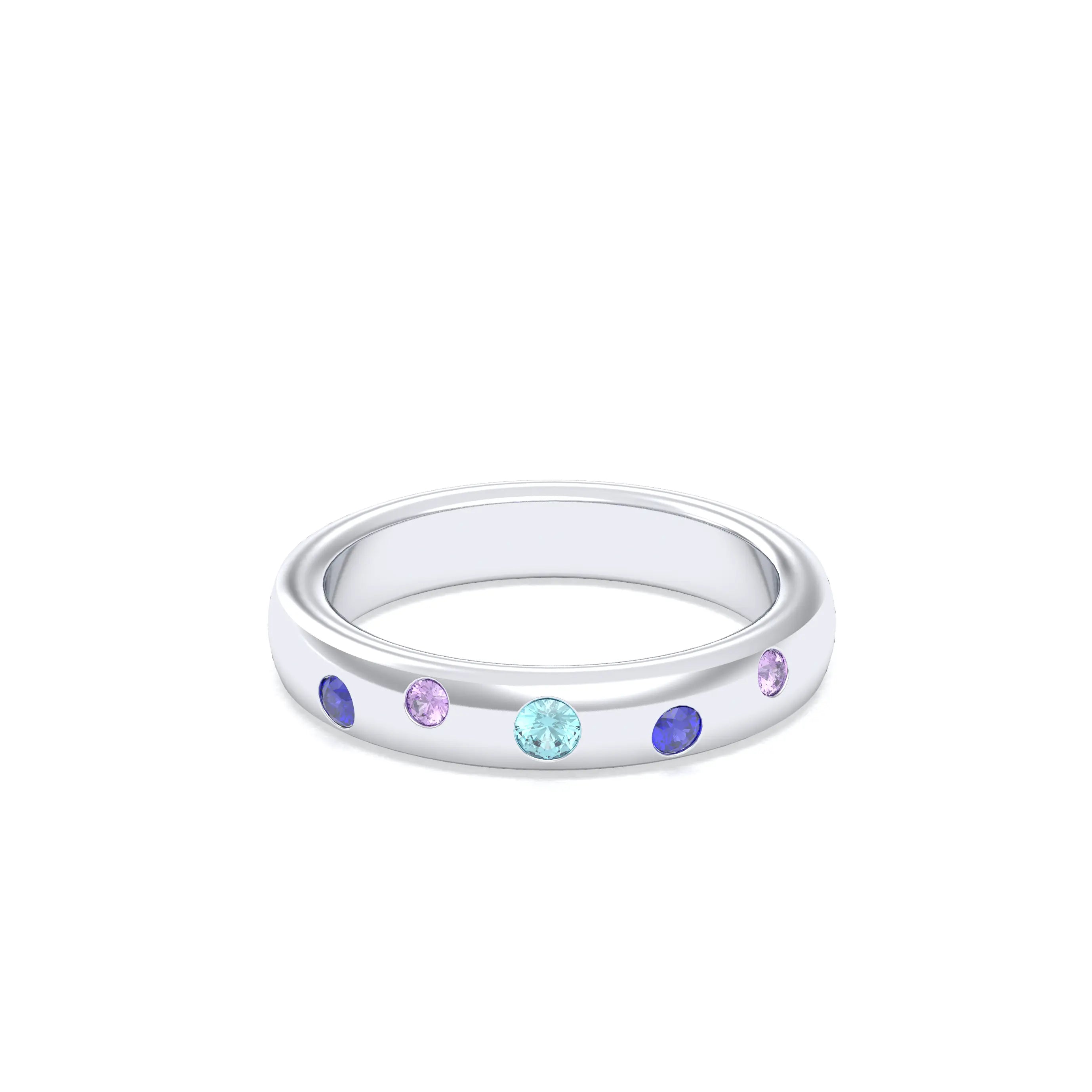 Bague Elisa – L'Alliance de l'Argent 950 et des Saphirs Précieux