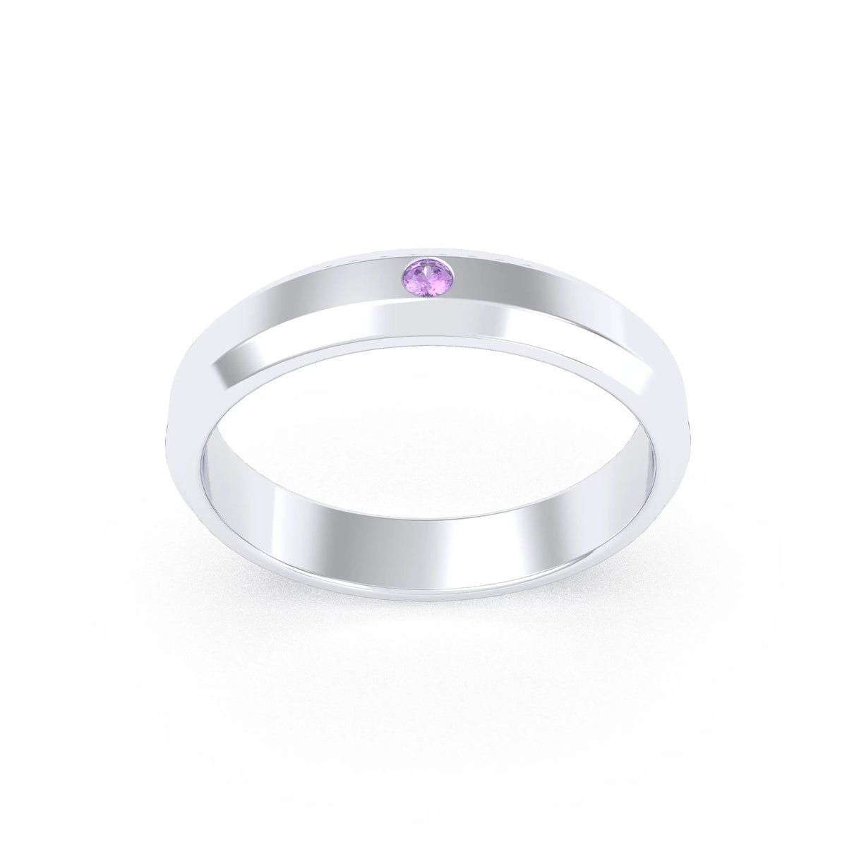 Bague Elisa Architecte biseautée en argent 950 – pierre fine ou précieuse au choix