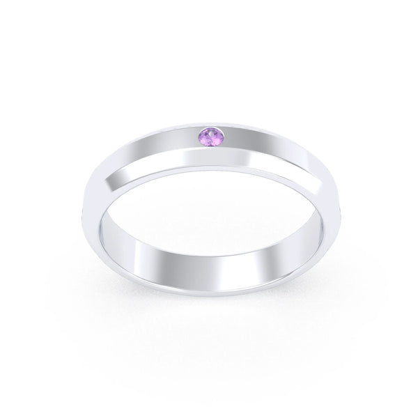 Bague Elisa Architecte biseautée en argent 950 – pierre fine ou précieuse au choix, autre vue