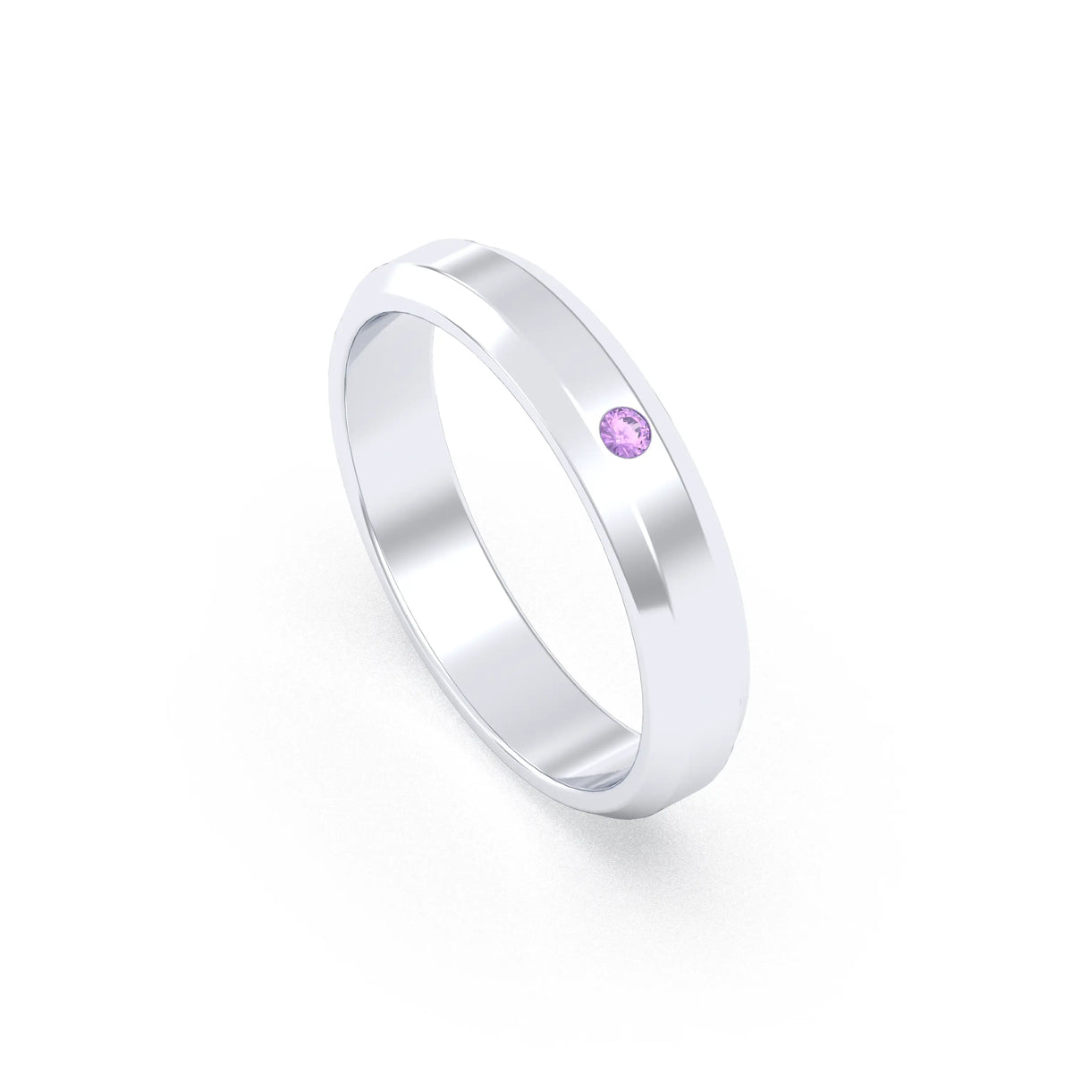 Bague Elisa Architecte biseautée en argent 950 – pierre fine ou précieuse au choix