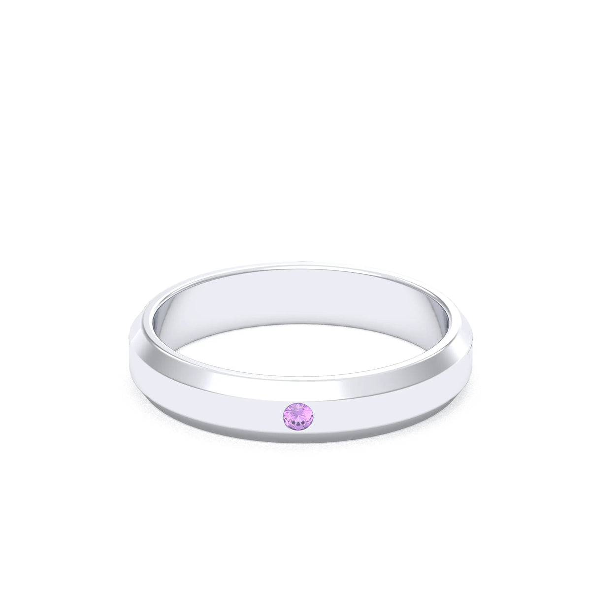 Bague Elisa Architecte biseautée en argent 950 – pierre fine ou précieuse au choix
