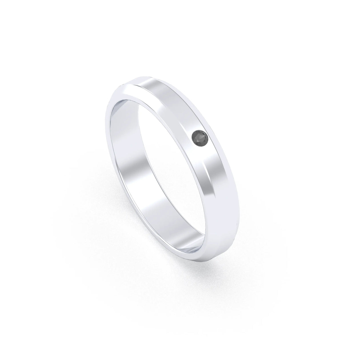 Bague Elisa Architecte biseautée en argent 950 – pierre fine ou précieuse au choix