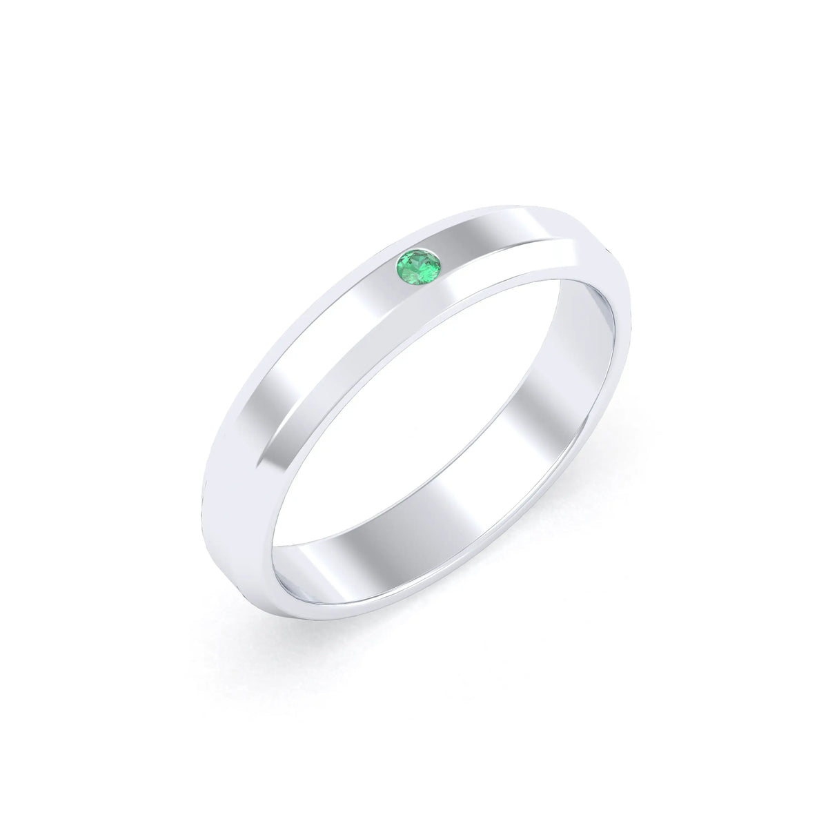 Bague Elisa Architecte biseautée en argent 950 – pierre fine ou précieuse au choix Emeraude