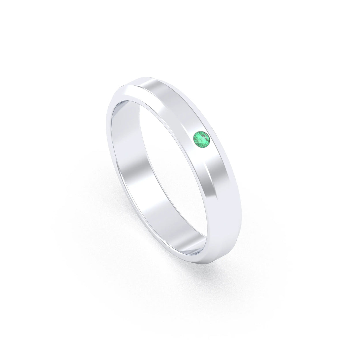 Bague Elisa Architecte biseautée en argent 950 – pierre fine ou précieuse au choix