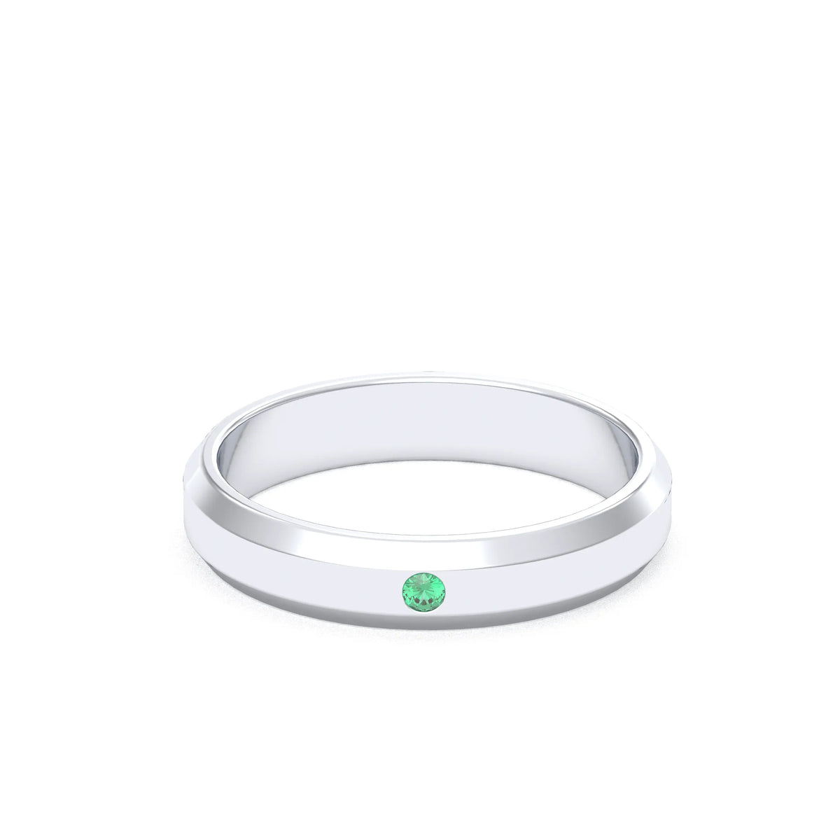 Bague Elisa Architecte biseautée en argent 950 – pierre fine ou précieuse au choix