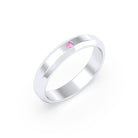 Bague Elisa Architecte biseautée en argent 950 – pierre fine ou précieuse au choix Grenat Rhodolite
