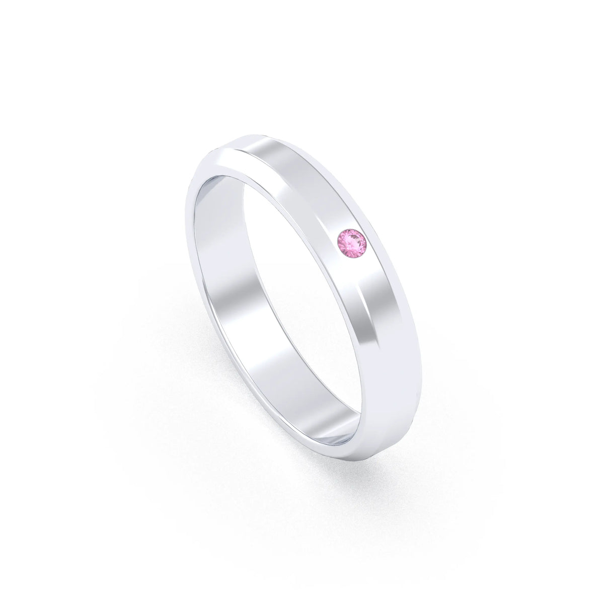 Bague Elisa Architecte biseautée en argent 950 – pierre fine ou précieuse au choix