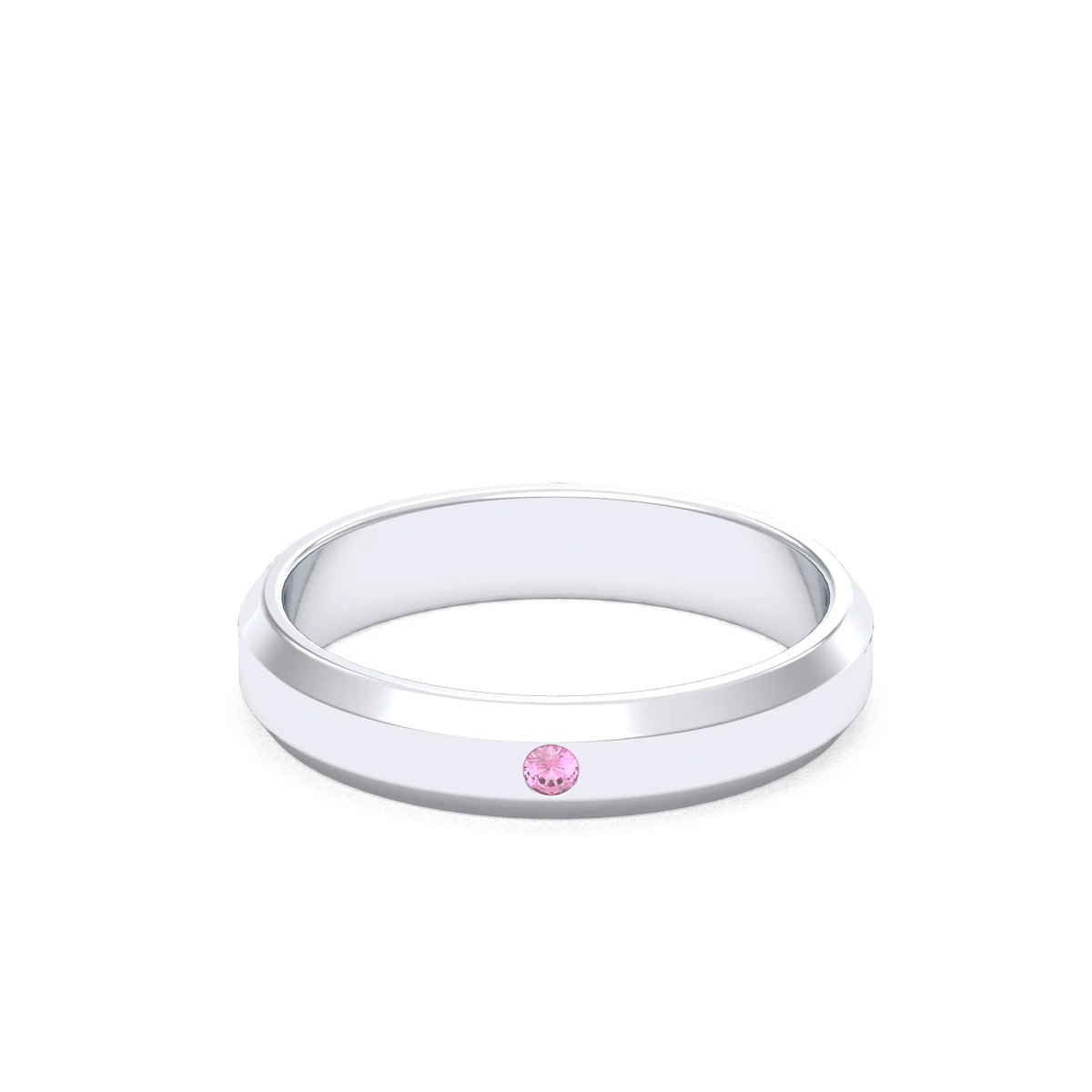 Bague Elisa Architecte biseautée en argent 950 – pierre fine ou précieuse au choix