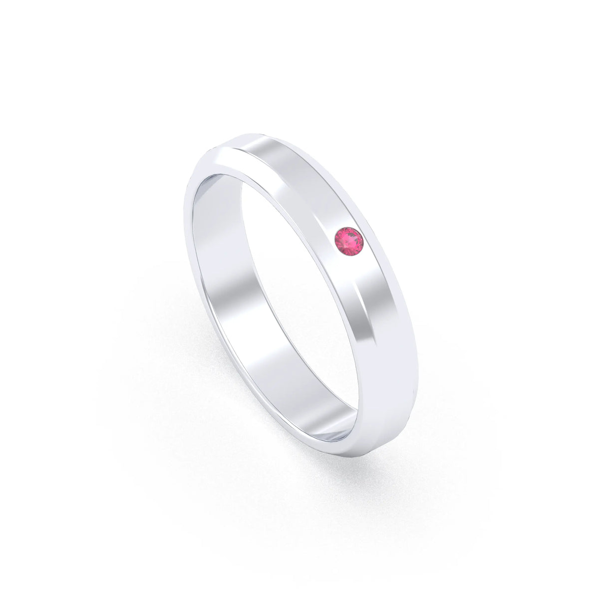 Bague Elisa Architecte biseautée en argent 950 – pierre fine ou précieuse au choix