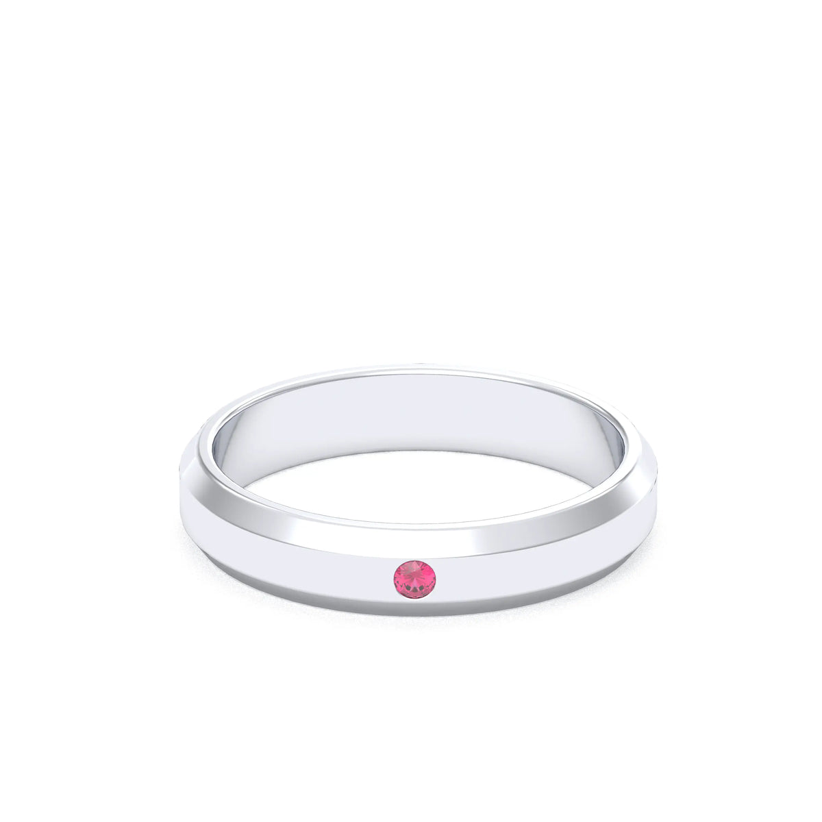 Bague Elisa Architecte biseautée en argent 950 – pierre fine ou précieuse au choix