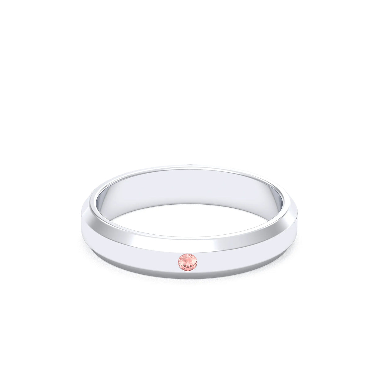 Bague Elisa Architecte biseautée en argent 950 – pierre fine ou précieuse au choix