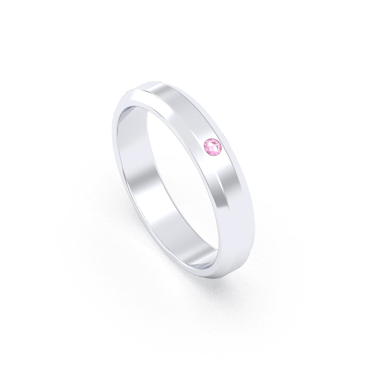 Bague Elisa Architecte biseautée en argent 950 – pierre fine ou précieuse au choix