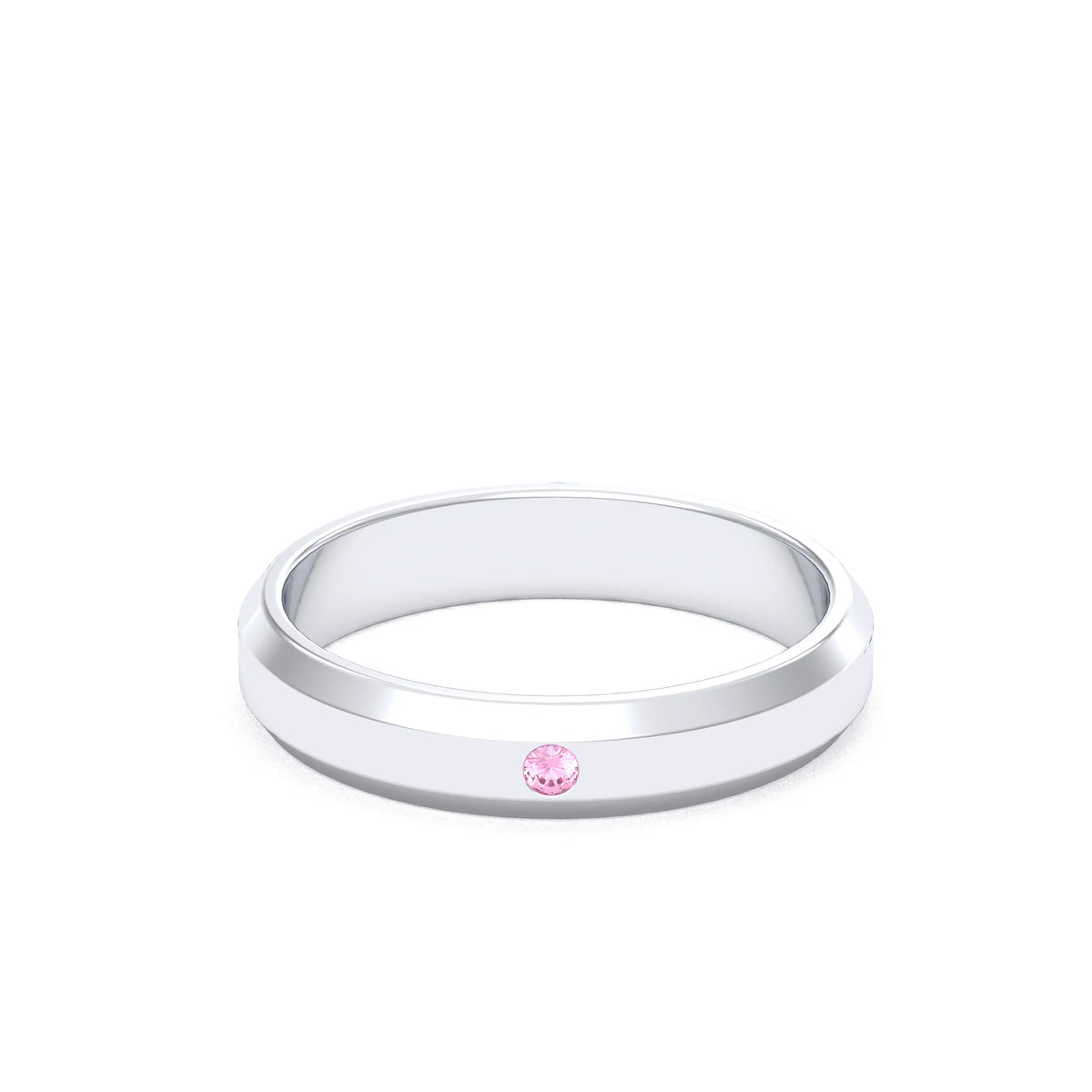 Bague Elisa Architecte biseautée en argent 950 – pierre fine ou précieuse au choix