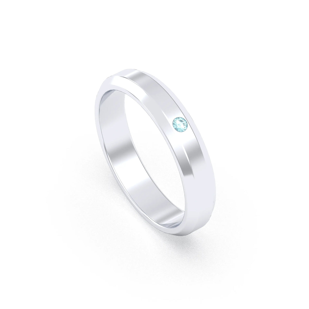 Bague Elisa Architecte biseautée en argent 950 – pierre fine ou précieuse au choix