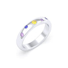 Bague Elisa en or blanc 18 carats – pierres fines et précieuses au choix Saphirs jaunes - Saphirs violets - Saphirs bleus
