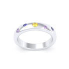 Bague Elisa en or blanc 18 carats – pierres fines et précieuses au choix