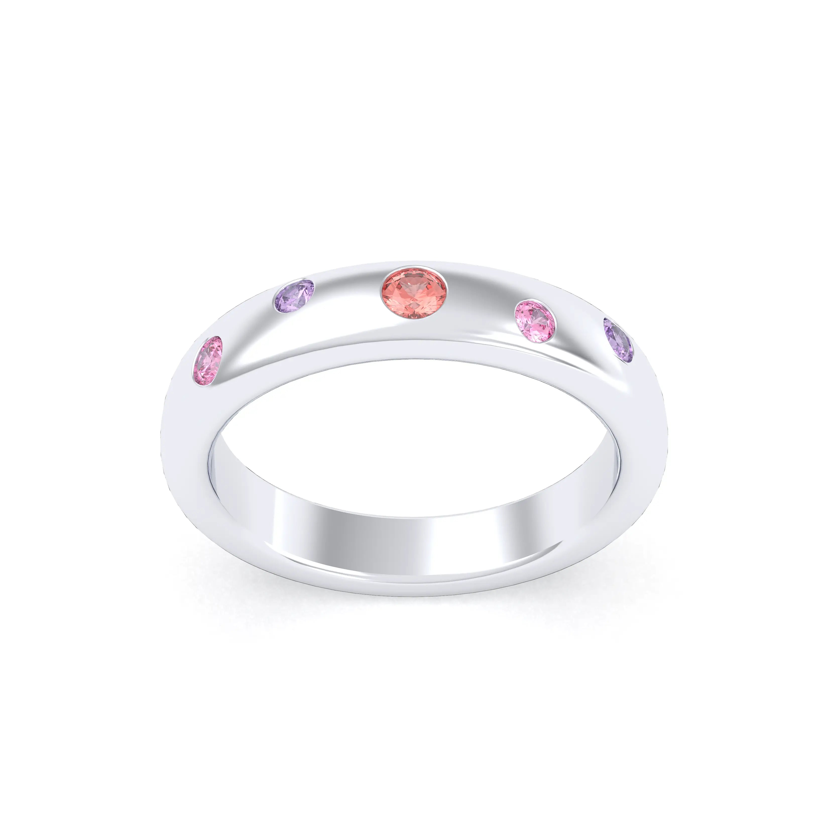 Bague Elisa en or blanc 18 carats – pierres fines et précieuses au choix