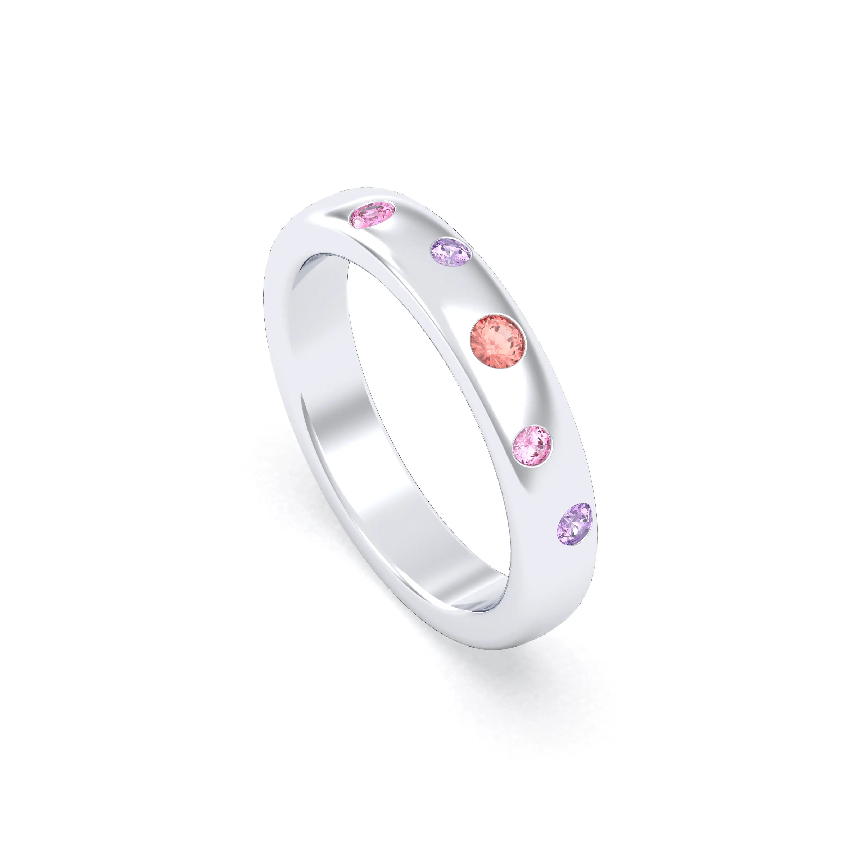 Bague Elisa en or blanc 18 carats – pierres fines et précieuses au choix