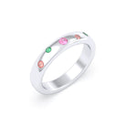 Bague Elisa en or blanc 18 carats – pierres fines et précieuses au choix Émeraudes - Saphirs pêche - Saphirs roses