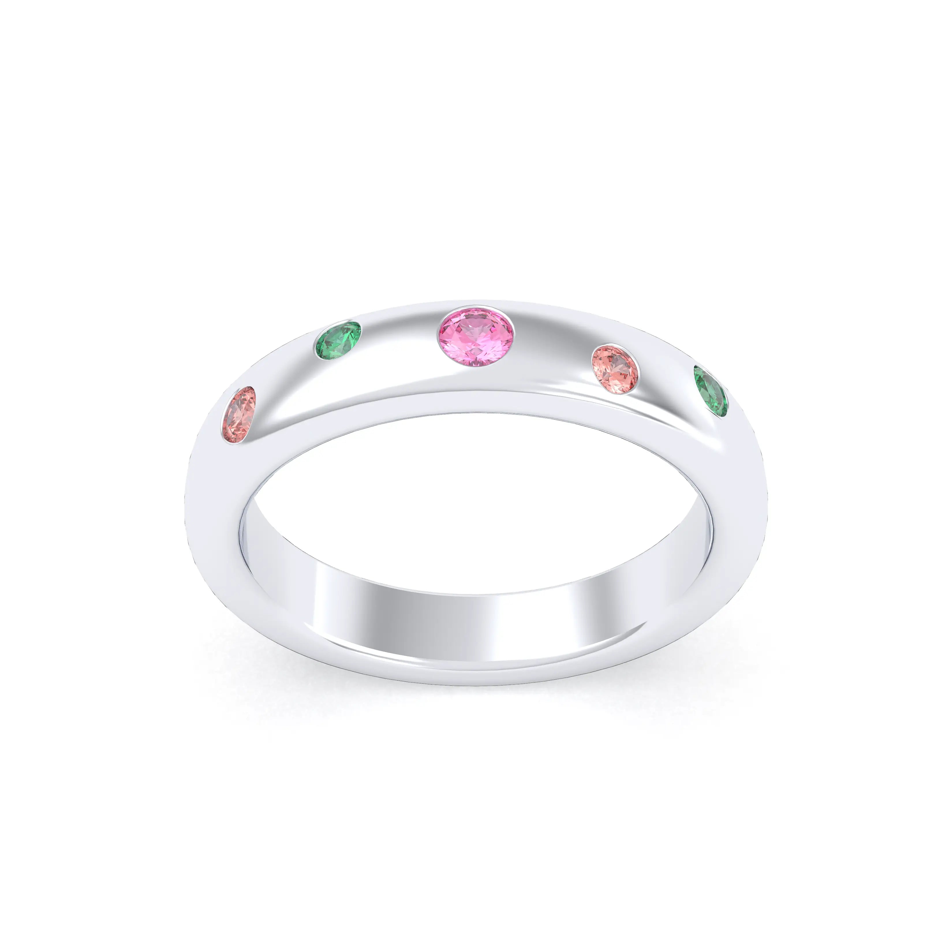 Bague Elisa en or blanc 18 carats – pierres fines et précieuses au choix
