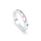 Bague Elisa en or blanc 18 carats – pierres fines et précieuses au choix