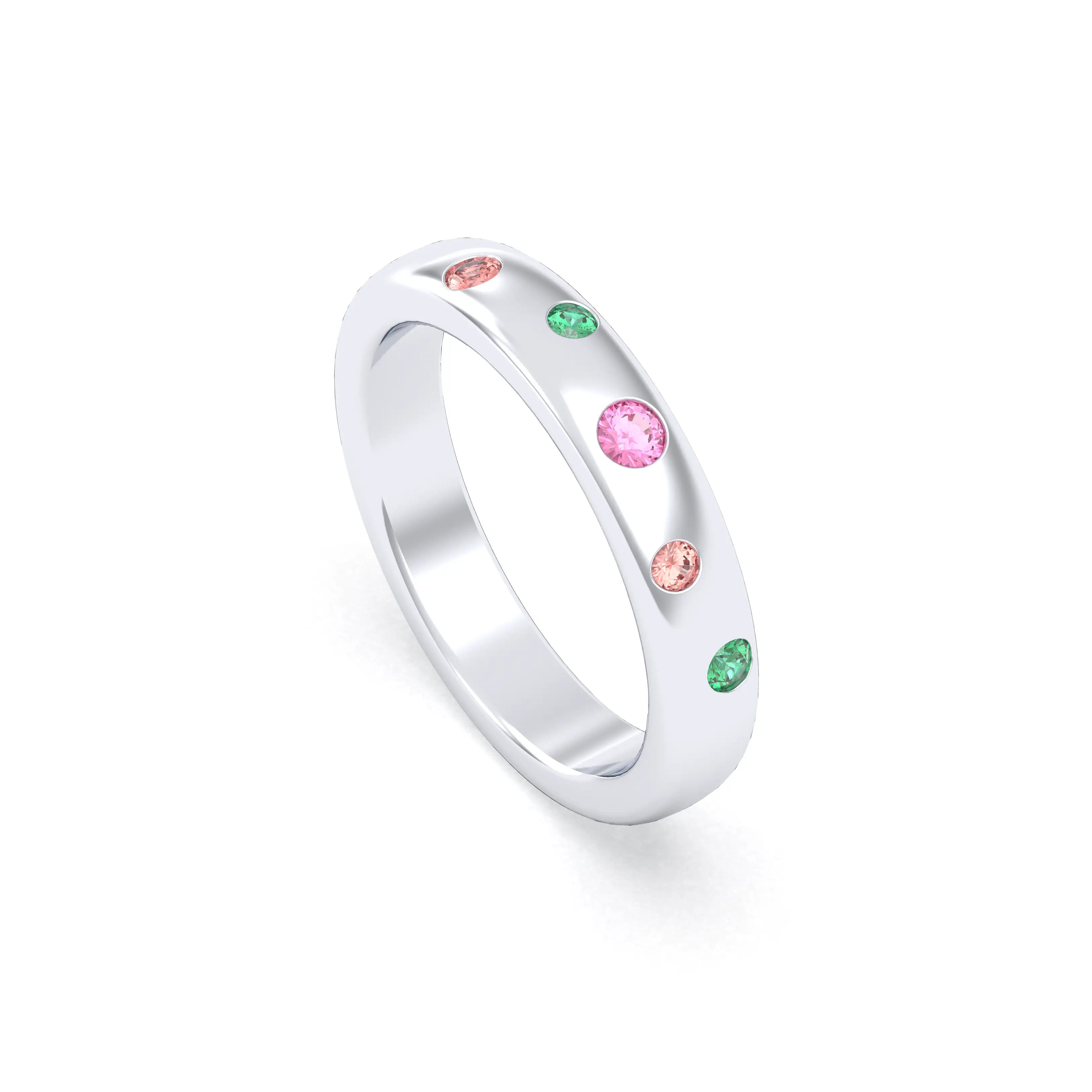 Bague Elisa en or blanc 18 carats – pierres fines et précieuses au choix