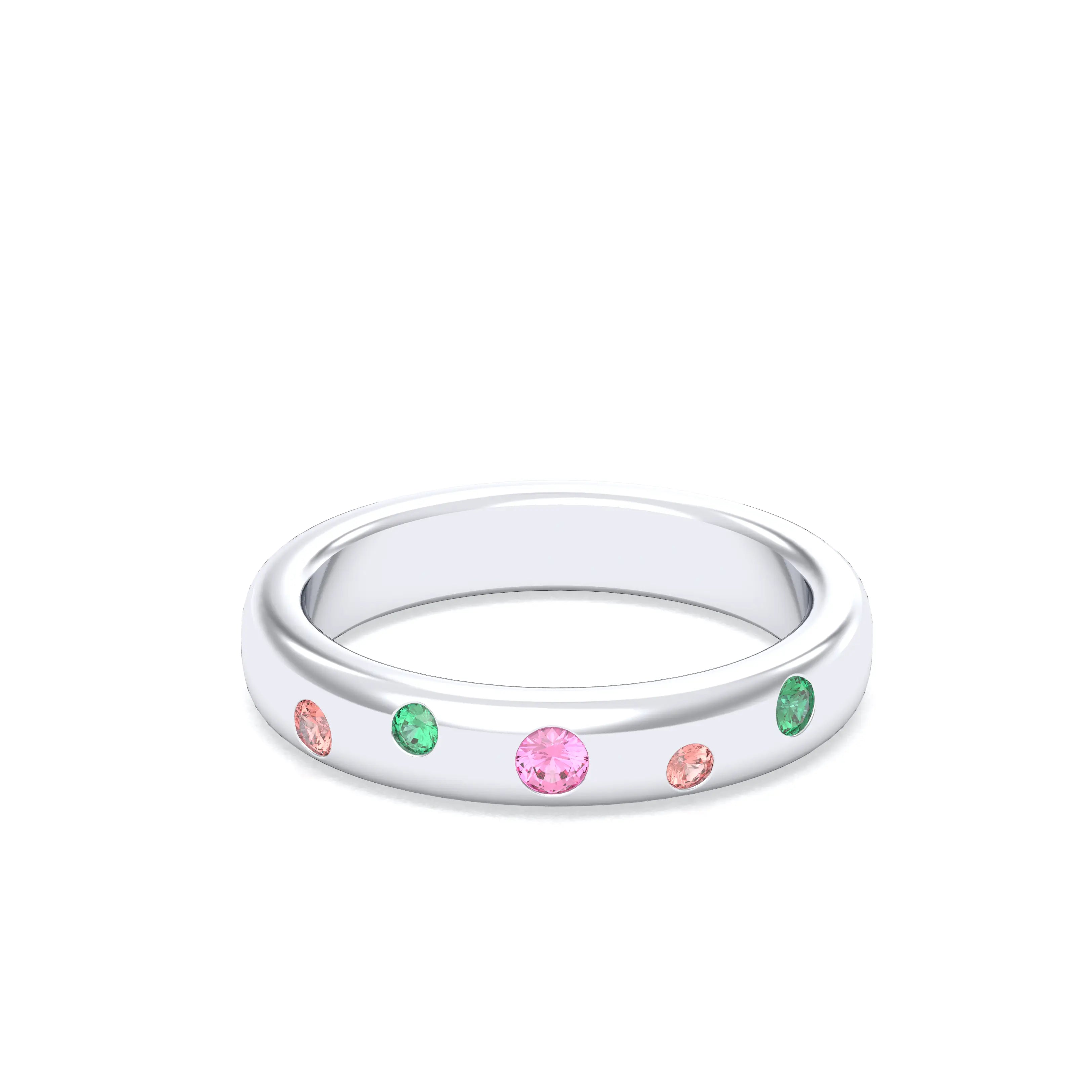 Bague Elisa en or blanc 18 carats – pierres fines et précieuses au choix
